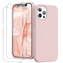 Load image into Gallery viewer, GOODVISH iPhone 12 /iPhone 12 Pro Case with 2 Screen Protector, Liquid Silicone Soft Case with Microfiber Lining Shockproof Full Protection Cover 6.1&quot;
