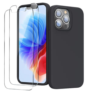 GOODVISH iPhone 13 Pro silicone case 6.1" with 2 pieces protective film,  shockproof protective cover