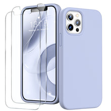 Load image into Gallery viewer, GOODVISH iPhone 12 Pro Max Case with 2 Screen Protector, Liquid Silicone Soft Case with Microfiber Lining Shockproof Full Protection Cover 6.7&quot;
