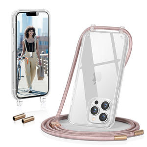 GOODVISH Mobile Phone Chain Compatible with iPhone 13 Pro-6.1" | Transparent case with lanyard | Protective case with cord