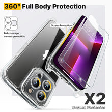 Load image into Gallery viewer, GOODVISH 3 in 1 Transparent iPhone 13 Pro 6.1&quot; Case with Lanyard, with 2 pieces of Protective Film | 360° Protection
