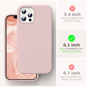 GOODVISH iPhone 12 /iPhone 12 Pro Case with 2 Screen Protector, Liquid Silicone Soft Case with Microfiber Lining Shockproof Full Protection Cover 6.1"