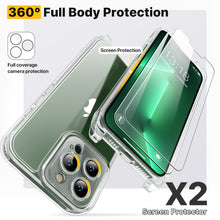 Load image into Gallery viewer, GOODVISH 3 in 1 Transparent Case with Lanyard for iPhone 13 Pro Max 6.7&quot;, with 2 pieces of Protective Film | 360° Protection- Camera and Screen
