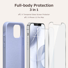 Load image into Gallery viewer, GOODVISH iPhone 12 Pro Max Case with 2 Screen Protector, Liquid Silicone Soft Case with Microfiber Lining Shockproof Full Protection Cover 6.7&quot;
