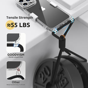 GOODVISH 3 in 1 Transparent iPhone 13 Pro 6.1" Case with Lanyard, with 2 pieces of Protective Film | 360° Protection