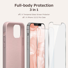 Load image into Gallery viewer, GOODVISH iPhone 12 /iPhone 12 Pro Case with 2 Screen Protector, Liquid Silicone Soft Case with Microfiber Lining Shockproof Full Protection Cover 6.1&quot;
