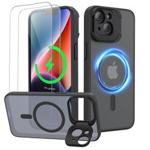 Load image into Gallery viewer, GOODVISH Newest Magnetic Case for iPhone 14 Case/iPhone 13 Case Compatible with MagSafe [Magic Camera Stand+2 Screen Protector] All-in-1 Shockproof Slim Hard Translucent Matte Phone Case Cover
