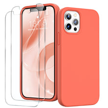 Load image into Gallery viewer, GOODVISH iPhone 12 Pro Max Case with 2 Screen Protector, Liquid Silicone Soft Case with Microfiber Lining Shockproof Full Protection Cover 6.7&quot;
