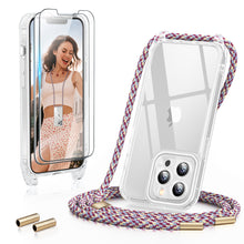 Load image into Gallery viewer, GOODVISH 3 in 1 Transparent iPhone 13 Pro 6.1&quot; Case with Lanyard, with 2 pieces of Protective Film | 360° Protection
