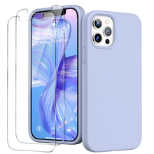 Load image into Gallery viewer, GOODVISH iPhone 12 /iPhone 12 Pro Case with 2 Screen Protector, Liquid Silicone Soft Case with Microfiber Lining Shockproof Full Protection Cover 6.1&quot;
