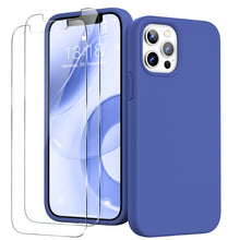 Load image into Gallery viewer, GOODVISH iPhone 12 Pro Max Case with 2 Screen Protector, Liquid Silicone Soft Case with Microfiber Lining Shockproof Full Protection Cover 6.7&quot;
