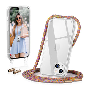 GOODVISH Phone Case Chain Compatible with iPhone 13-6.1" | Transparent case with lanyard | Protective case with cord