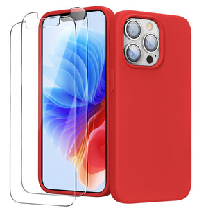 GOODVISH iPhone 13 Pro silicone case 6.1" with 2 pieces protective film,  shockproof protective cover