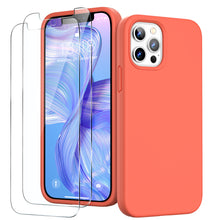 Load image into Gallery viewer, GOODVISH iPhone 12 /iPhone 12 Pro Case with 2 Screen Protector, Liquid Silicone Soft Case with Microfiber Lining Shockproof Full Protection Cover 6.1&quot;
