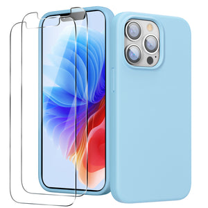 GOODVISH iPhone 13 Pro silicone case 6.1" with 2 pieces protective film,  shockproof protective cover