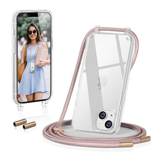 GOODVISH Phone Case Chain Compatible with iPhone 13-6.1" | Transparent case with lanyard | Protective case with cord