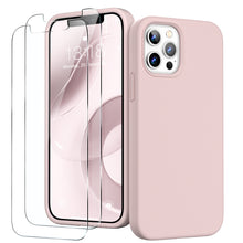 Load image into Gallery viewer, GOODVISH iPhone 12 Pro Max Case with 2 Screen Protector, Liquid Silicone Soft Case with Microfiber Lining Shockproof Full Protection Cover 6.7&quot;
