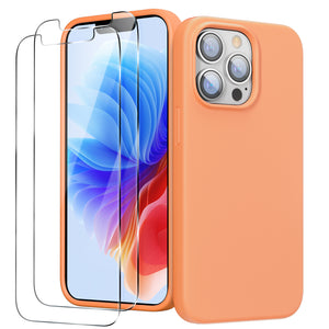 GOODVISH iPhone 13 Pro silicone case 6.1" with 2 pieces protective film,  shockproof protective cover