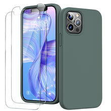 Load image into Gallery viewer, GOODVISH iPhone 12 /iPhone 12 Pro Case with 2 Screen Protector, Liquid Silicone Soft Case with Microfiber Lining Shockproof Full Protection Cover 6.1&quot;
