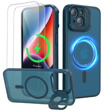 Load image into Gallery viewer, GOODVISH Newest Magnetic Case for iPhone 14 Case/iPhone 13 Case Compatible with MagSafe [Magic Camera Stand+2 Screen Protector] All-in-1 Shockproof Slim Hard Translucent Matte Phone Case Cover
